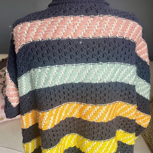 ANTHROPOLOGIE - MULTICOLORED PONCHO - ONE SIZE - Picture 7 of 8